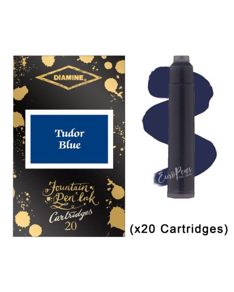 Diamine - Anniversary Ink Cartridges - Tudor Blue (20 Pack)