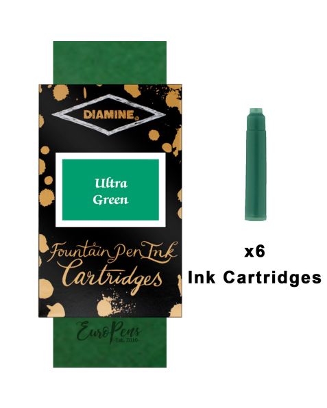 Diamine Ink Cartridges - 6 pack-Ultra Green