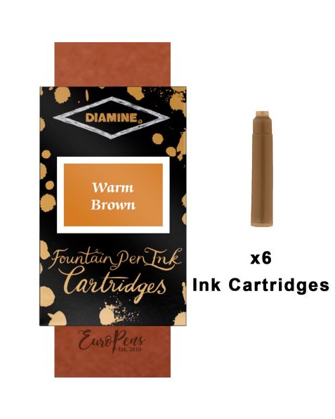 Diamine Ink Cartridges - 6 pack-Warm Brown