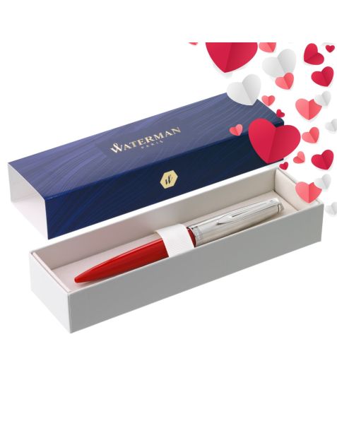 Waterman Emblème Ballpoint Pen - Red with Chrome Trim