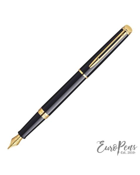 Waterman Hemisphere Fountain Pen - Matt Black - Gold Trim (Medium Nib)