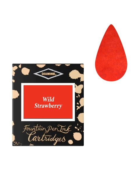 Diamine Fountain Pen Ink Cartridges (6 PACK) - Wild strawberry 