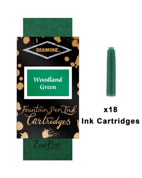 Diamine Ink Cartridges - 18pack-Woodland Green