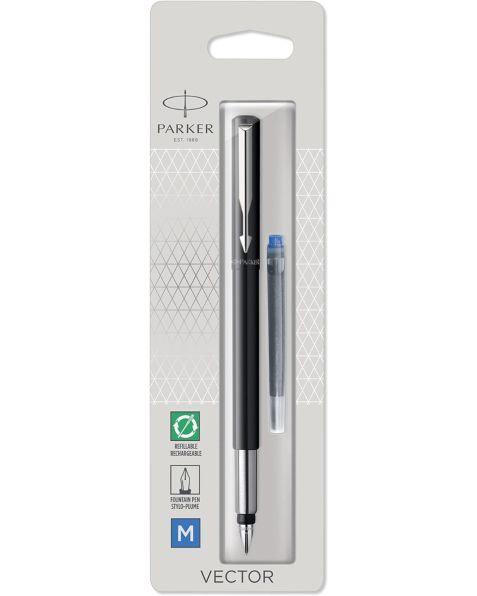 Parker Vector Black Fountain Pen Medium Blister