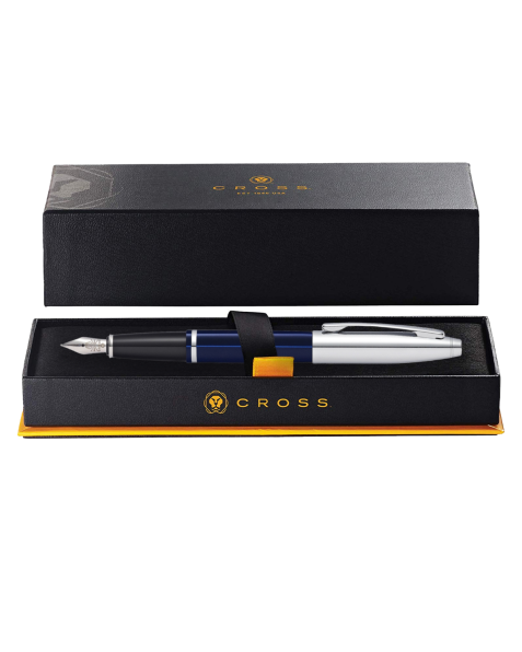 Cross Calais chrome/Blue Fountain pen Medium nib
