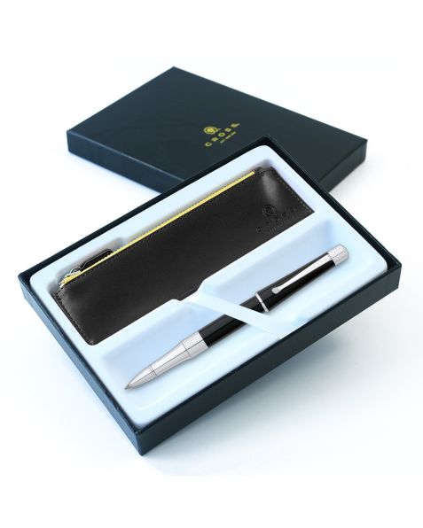 Cross Beverly Rollerball Pen with Gift Box & Case - Black Lacquer (Exclusive)