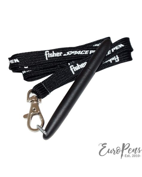 Fisher Bullet Space Pen - Ballpoint – Black with D Ring and Black Fisher Lanyard