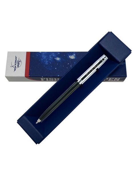 Fisher Space Pen Apollo Cap-O-Matic Ballpoint Pen - Black with Chrome Cap