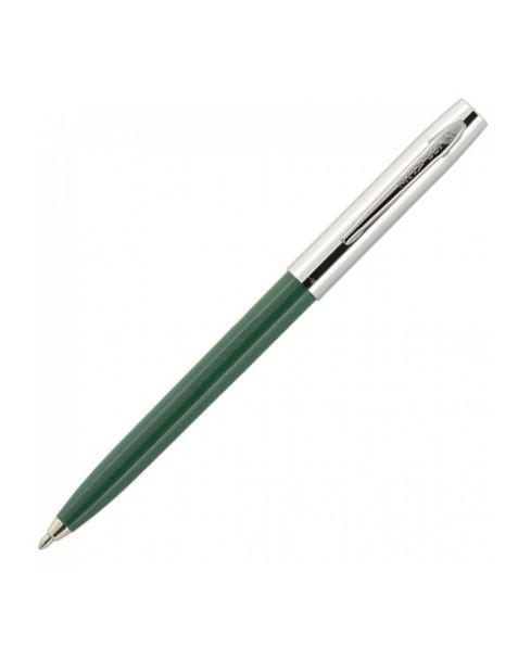 Fisher Apollo Cap-O-Matic Space Pen - Green Barrel With Chrome Cap