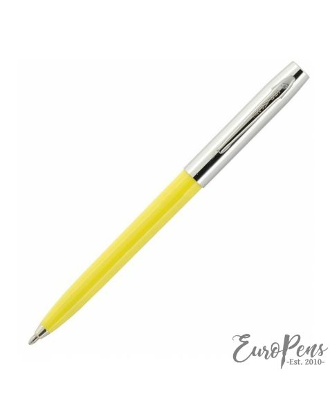 Fisher Apollo Cap-O-Matic Space Pen - Yellow Plastic Barrel With Chrome Clip