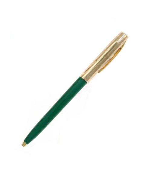 Fisher Apollo Cap-O-Matic Space Pen - Green Plastic Barrel With Gold Cap