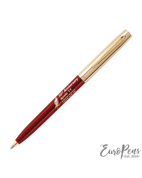 Fisher Apollo Cap-O-Matic Space Pen - 50TH Anniversary - Red Barrel With Gold Cap & Logo