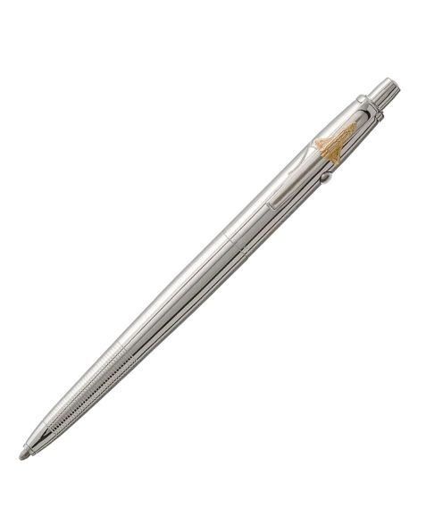 Fisher Space Pen Astronaut Ballpoint Pen - Chrome with Engraved Text & Gold 3D Shuttle on Clip
