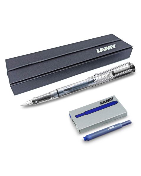 LAMY safari Fountain Pen - Transparent (Vista) (012) + Free Ink Cartridges
