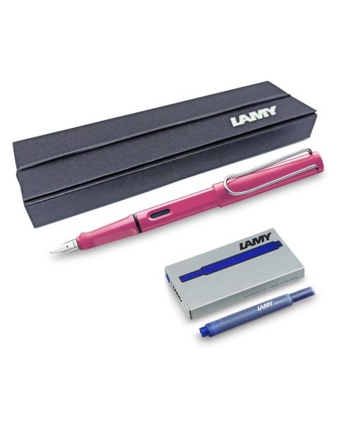 LAMY safari Fountain Pen - Pink (013) + Free Ink Cartridges