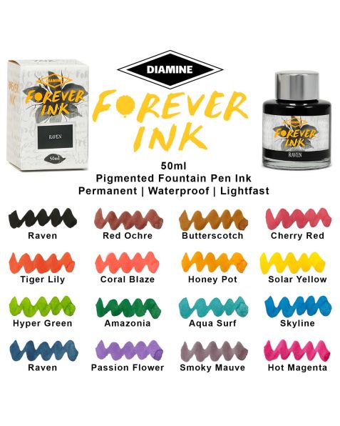Diamine Ink "Forever Ink" Bottle - 50ml Permanent Ink - Choose Colour