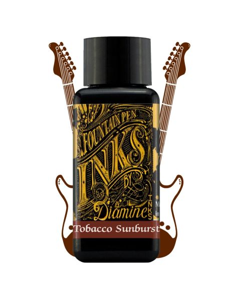 DIAMINE Guitar 30ml Fountain Pen Ink Bottle: Tobacco Sunburst
