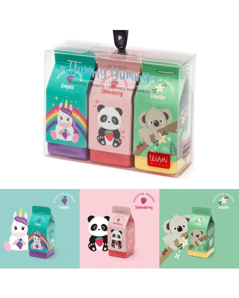 Legami Set Of 3 Scented Erasers - Yummy Yummy - Multidesign