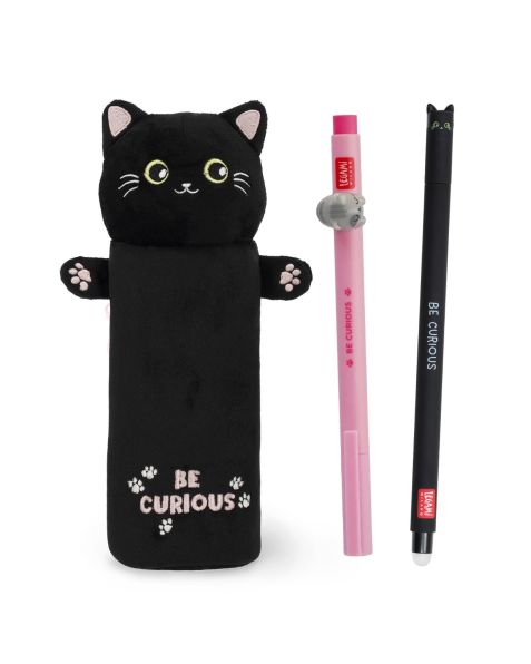 Legami Kitty Super Soft! Pencil Case Set with Lovely Friends & Erasable Kitty Pens
