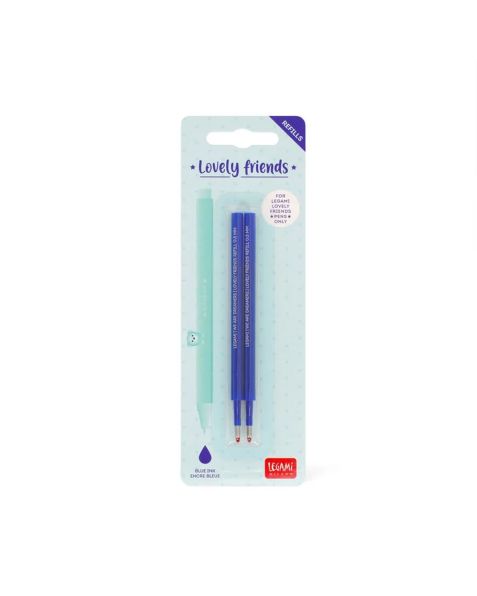 Legami Lovely Friends Gel Pen Refills - Blue (2 Pack)