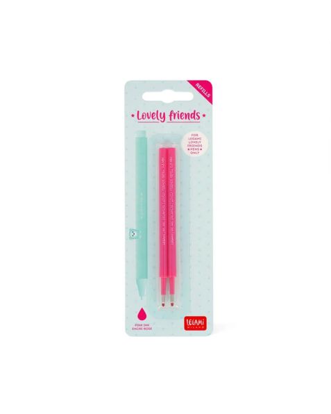 Legami Lovely Friends Gel Pen Refills - Pink (2 Pack)