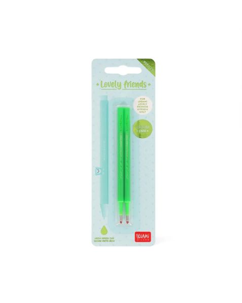 Legami Lovely Friends Gel Pen Refills - Neon Green (2 Pack)