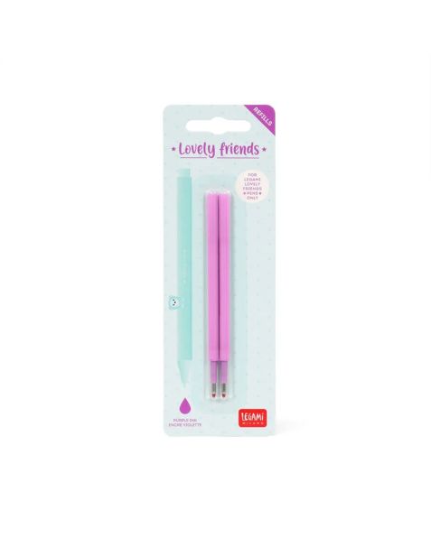 Legami Lovely Friends Gel Pen Refills - Purple (2 Pack)