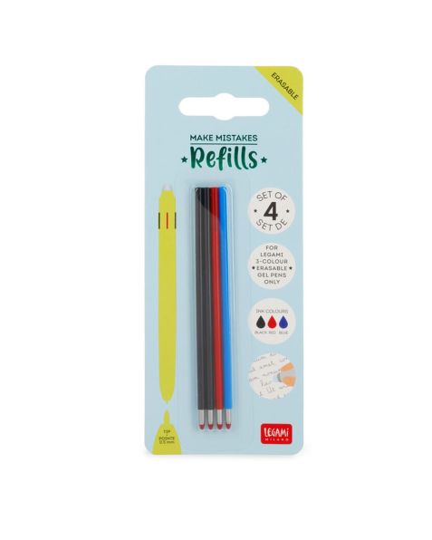 Legami Make Mistakes Erasable Gel Pen Refills - Assorted (4 Pack)