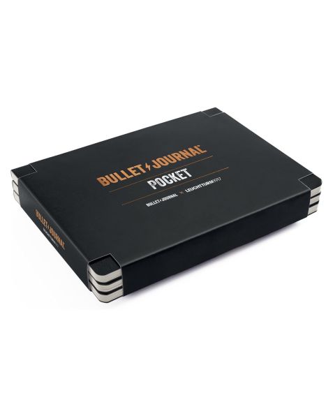 LEUCHTTURMN1917 Bullet Journal Pocket - Softcover - Dotted - Black (46 Pages) (3 Pack)