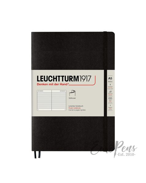Leuchtturm1917 Notebook (A5) Medium Softcover - Black - Ruled