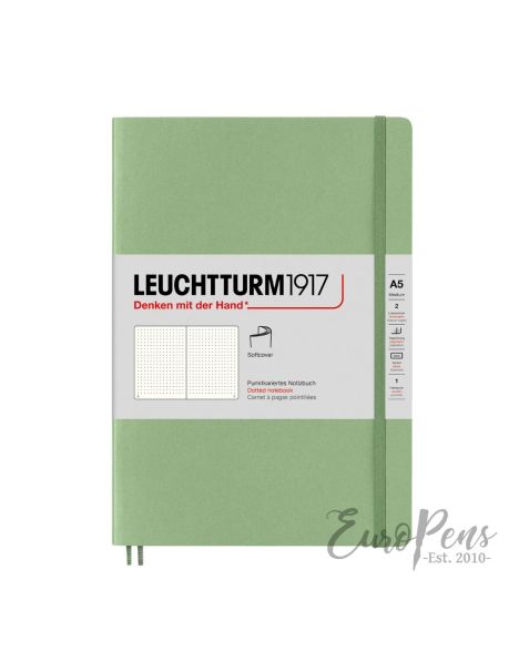 Leuchtturm1917 Notebook (A5) Medium Softcover - Sage Green - Dotted