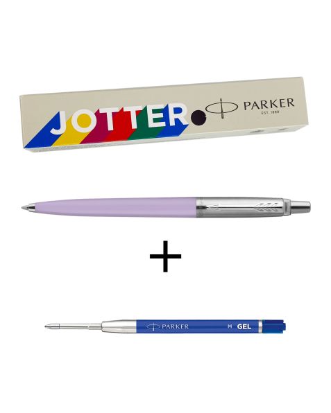 Parker Jotter Ballpoint Pen + Free Parker Blue Gel Refill - Pastel Purple