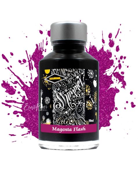 Diamine Shimmering Fountain Pen Bottled Ink - 50ml - Magenta Flash