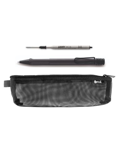 LAMY Back to School Kit - Ballpoint Pen with Black Refill &amp; Pencil Case (Choose Colour)-Umber / Matt Black