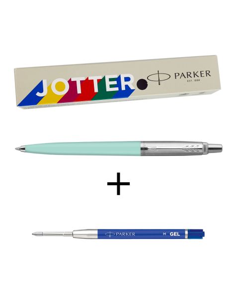 Parker Jotter Ballpoint Pen + Free Parker Blue Gel Refill - Pastel Mint
