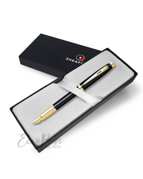 Sheaffer 100 SERIES Fountain Pen black with gold trim - Medium nib 