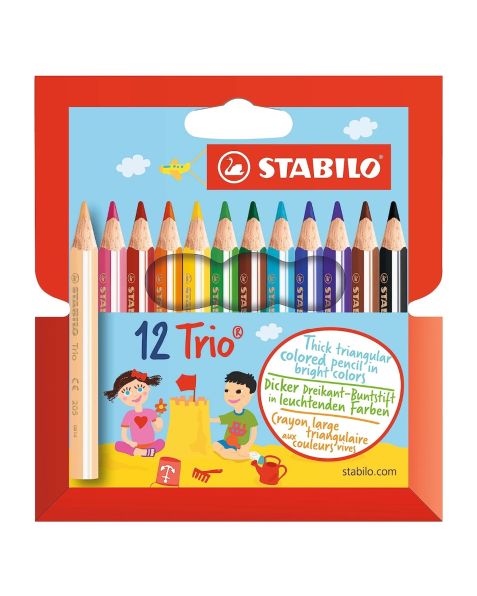 STABILO® Trio Thick Short Pencil - Pack Of 12 - Assorted Colours
