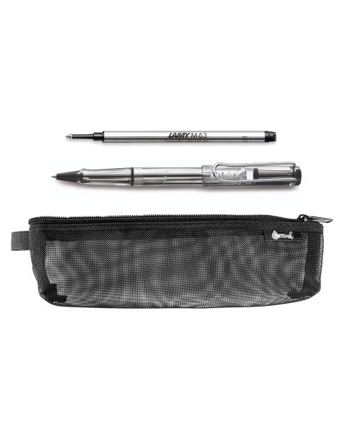 LAMY Back to School Kit - Rollerball Pen with Black Refill &amp; Pencil Case (Choose Colour)-Clear