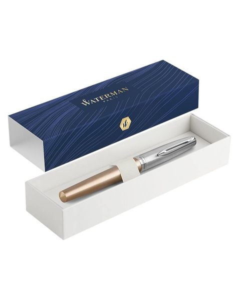 Waterman Embleme Deluxe Gold Chrome Trim Fountain Pen - Fine nib 