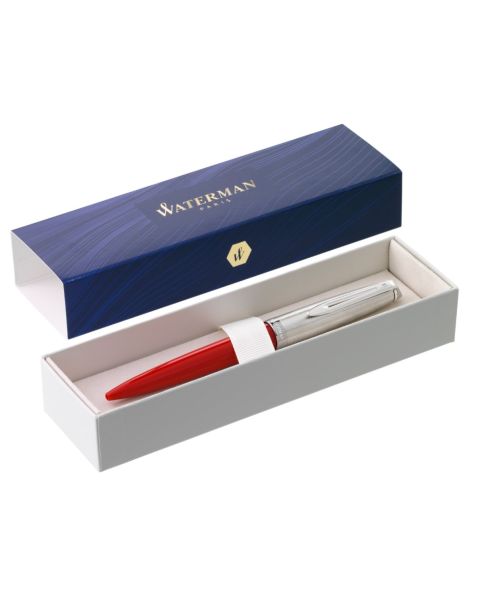 Waterman Emblème Ballpoint Pen - Red with Chrome Trim