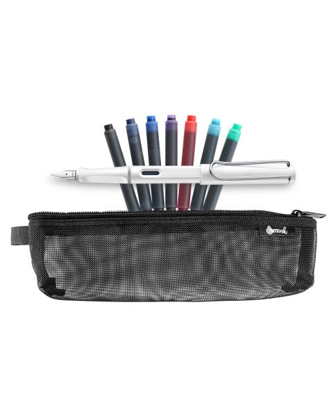 LAMY Back to School Kit - Fountain Pen with Assorted Refills &amp; Pencil Case (Choose Colour)-White