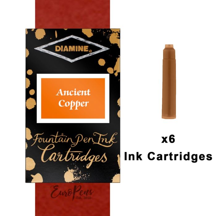 Ancient Copper 6 cartouches Standard Cartouches dencre Diamine 