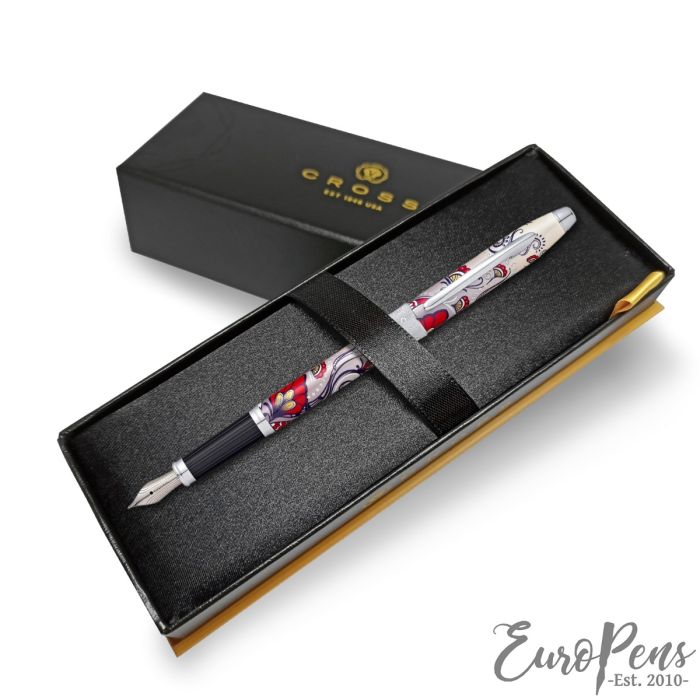 Cross Botanica Fountain Pen Medium Nib Red Hummingbird Vine