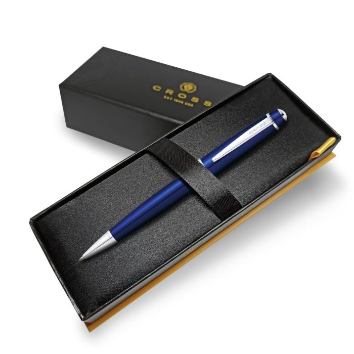 CROSS Bailey Blue Lacquer Ballpoint Pen incl Premium Gift Box 