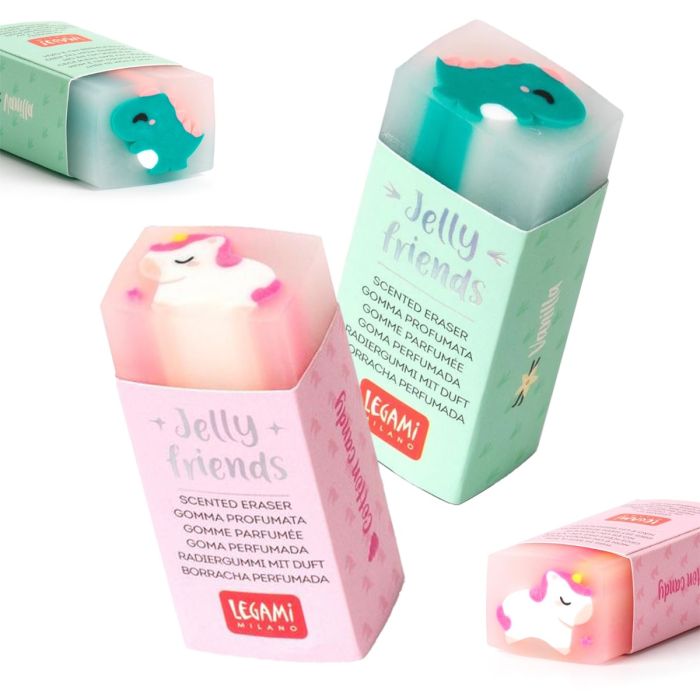 Legami Erasers Scented Rubbers Jelly Friends - Choose Design - Dino /  Unicorn