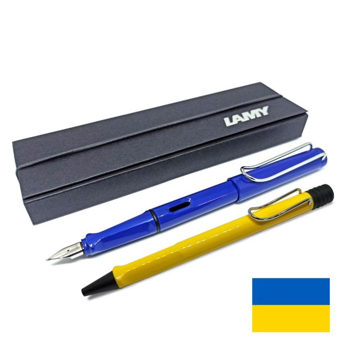 Lamy Safari Fountain Pen & Ballpoint Set in Box - Ukraine