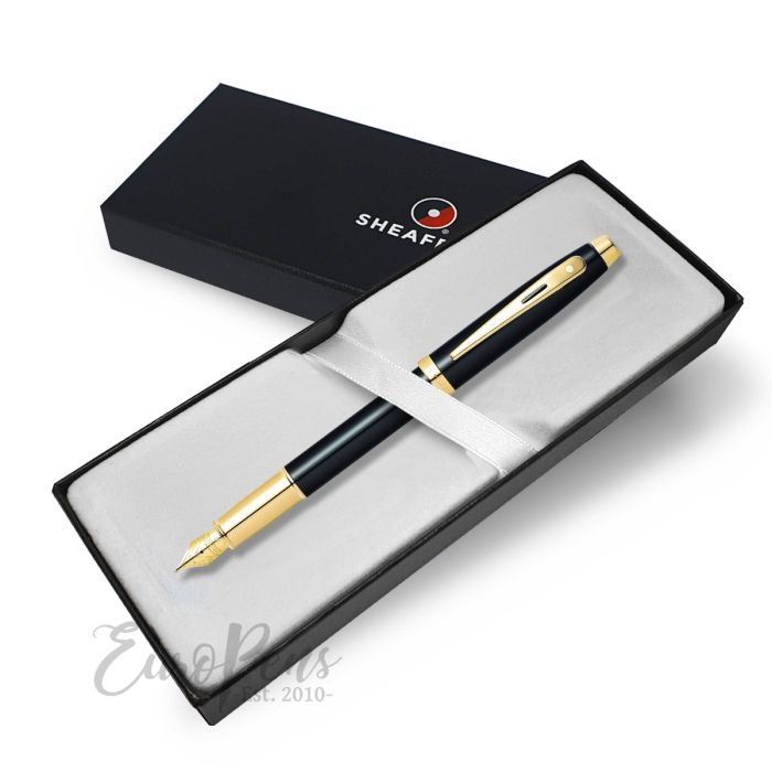 Sheaffer 100 Black and Gold Fountain Pen