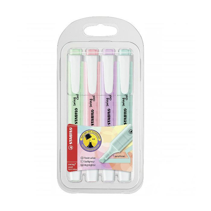 STABILO Swing Cool Pastel Highlighters, Pack of 4